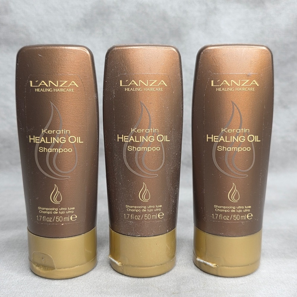 (X3) Lanza Keratin Healing Oil Shampoo 1.7 fl oz ea Travel Size